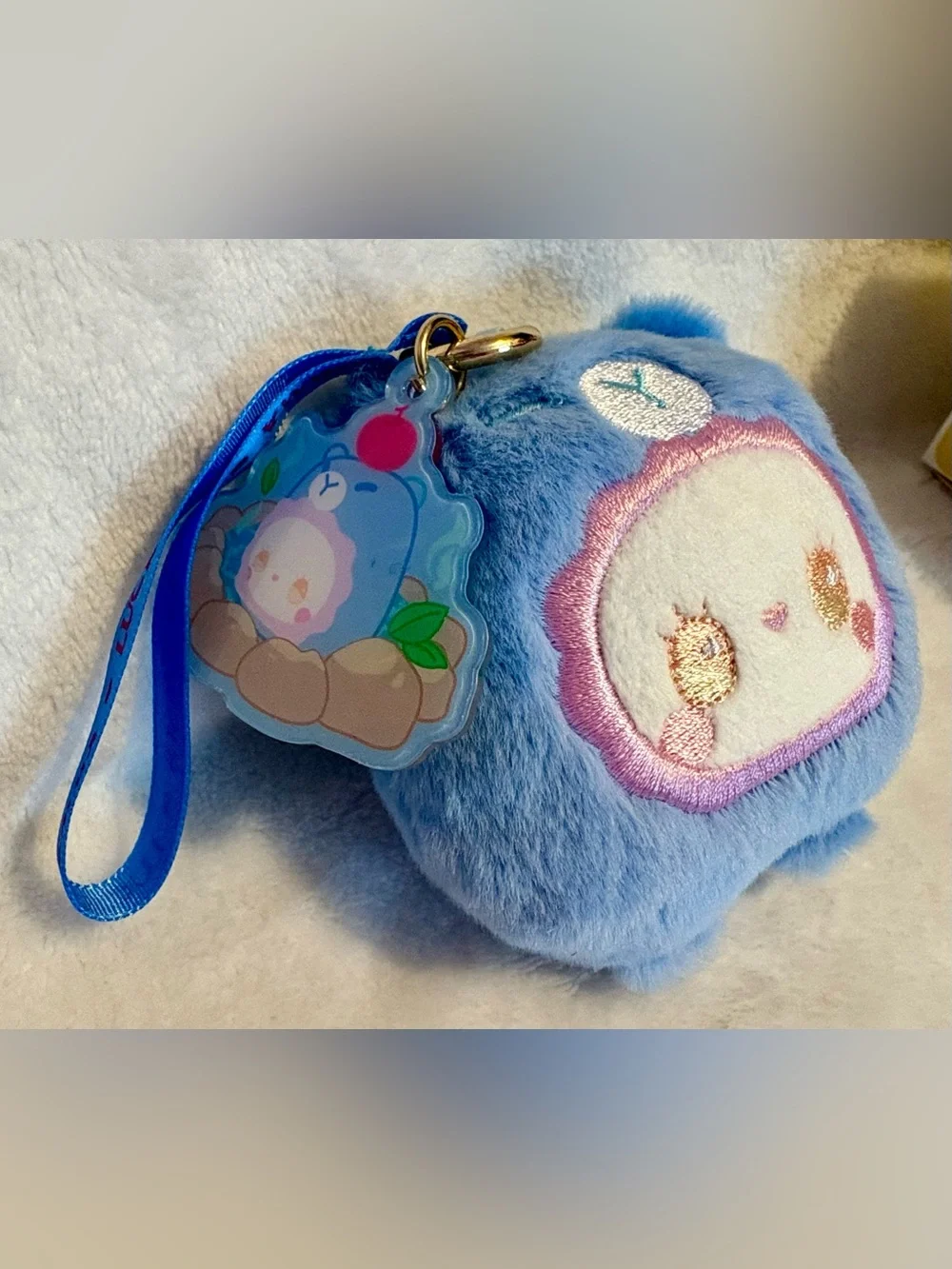 Lucky Emma Plush Keychain - Blue Cute Character